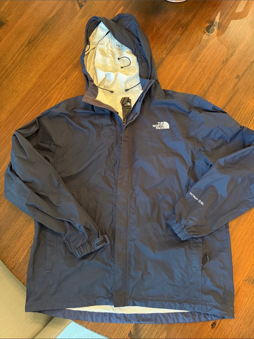 The North Face Men’s Navy Blue Waterproof Hooded Rain Jacket
